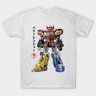 Mighty Morphin Megazord sumi e T-Shirt